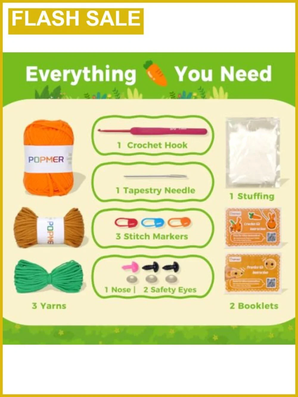 Crochet Kit for Beginners Bunny Rabbit DIY Craft Project Gift
